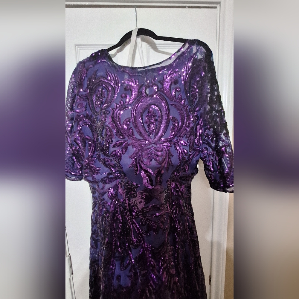 Custom Purple Sequin Gown